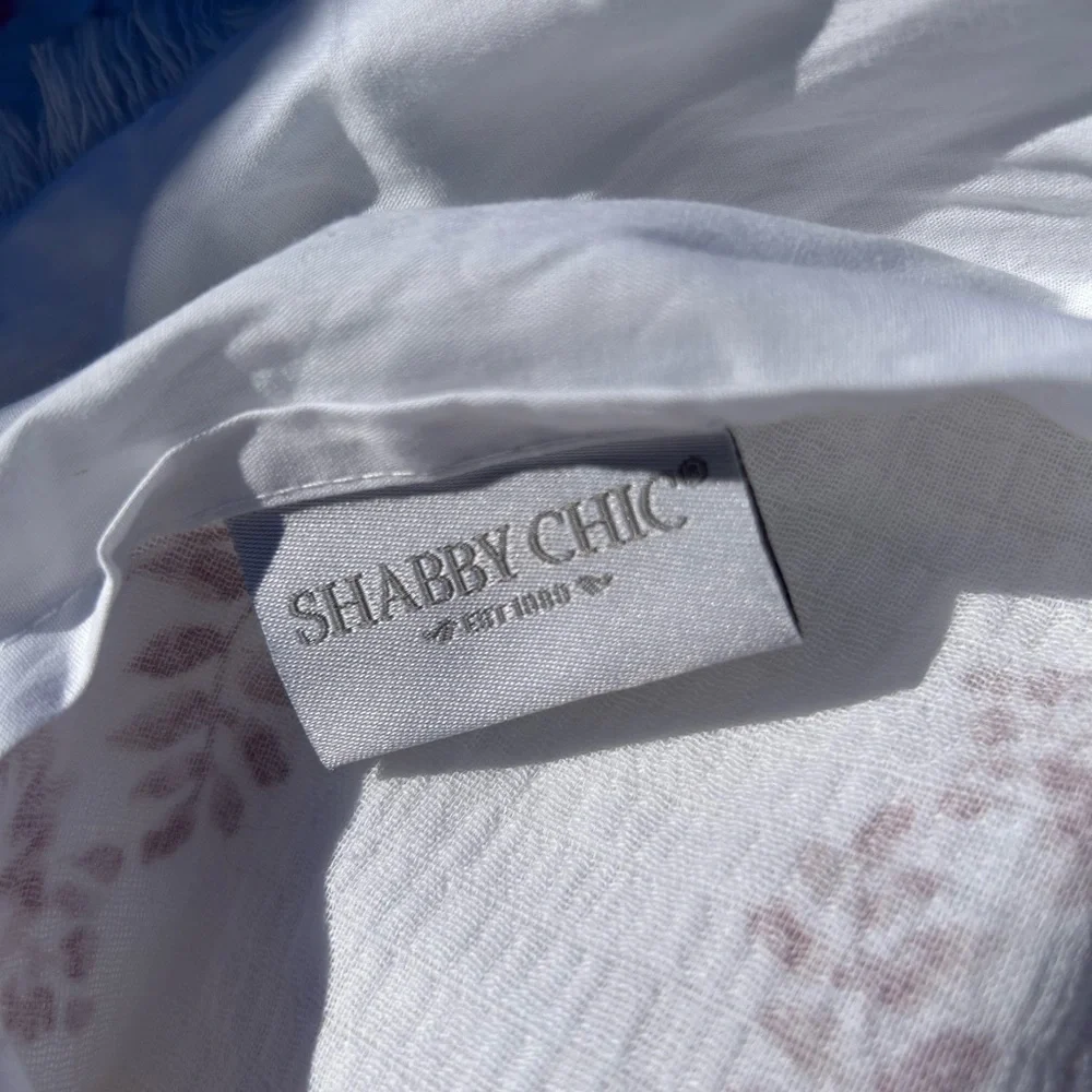 SHABBY CHIC‎ 2 Cotton Floral Pillow Shams Fringe Pink Rose Print Cottagecore